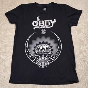 Obey - Women's T-shirt Size Medium featuring the "Lotus Ornament" graphic